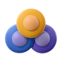 tranquil immaculate Symmetrical arrangement of three circles. Minimal design, flat color with Scalable Design. studio quality png