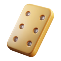 vibrant organic Upright, rectangular domino with three dots. Symmetrical, crisp edges, with Scalable Design. authentic png