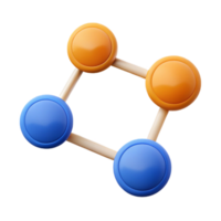 melancholic vibrant A group of three connected circles representing network. Flat color, clean lines, minimal with Scalable Design. museum quality png