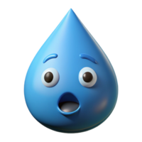 impressive baroque Raindrop character with a surprised expression. Crisp edges, single-weight stroke with Scalable Design. premium png