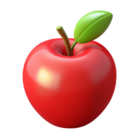 harmonious hypnotic A flat color red apple with a green leaf and brown stem. Clean lines, crisp edges with Scalable Design. gallery standard png
