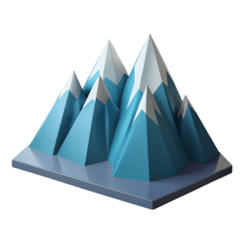 parfait Signature géométrique le rendu de une Montagne gamme. croustillant bords, poids unique accident vasculaire cérébral, plat Couleur avec évolutif conception. png