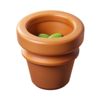 melancholic wonderful Scalable isometric flower pot with single-weight stroke and brown color with Scalable Design. ultra HD png