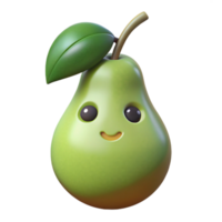 serene exemplary Pear character with a stem and leaf. Crisp edges, minimal design, flat color with Scalable Design. png