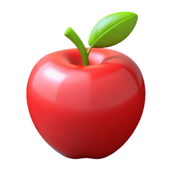 notável retro uma plano cor vermelho maçã com uma verde folha e Castanho tronco. limpar \ limpo linhas, fresco arestas com escalável Projeto. sem falhas png