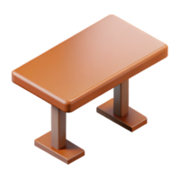 magnificent distinguished Minimal isometric table with single-weight stroke and brown color with Scalable Design. png
