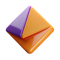 gorgeous surreal Geometric orange triangle overlapping a purple square. Crisp edges, flat color with Scalable Design. gallery standard png