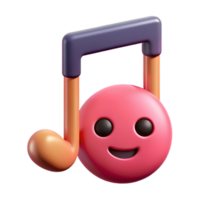 unforgettable victorian Musical note character with a smiling face. Single-weight stroke, minimal design, with Scalable Design. ultra HD png