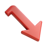 notable surreal Downward pointing arrow symbolizing decline. Clean lines, flat color, single-weight stroke with Scalable Design. gallery standard png