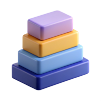 sumptuous iconic Three stacked horizontal bars representing progress. Flat color, with Scalable Design. png