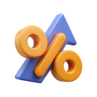 unparalleled contemporary Percentage sign with an upward arrow, flat color. Single-weight stroke, with Scalable Design. original png