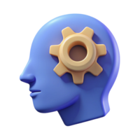 splendid urban Human head silhouette with a gear inside, flat color. Single-weight stroke, minimal with Scalable Design. flawless png
