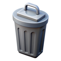 remarkable modern Flat color isometric trash can with clean lines and a gray color with Scalable Design. high resolution png