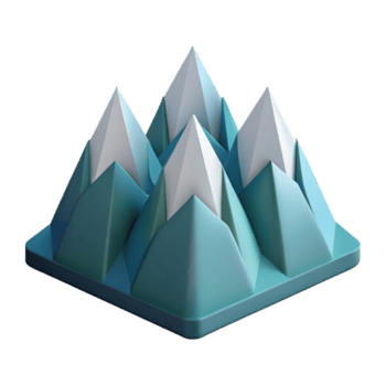 serein bohémien géométrique le rendu de une Montagne gamme. croustillant bords, poids unique accident vasculaire cérébral, plat Couleur avec évolutif conception. original png