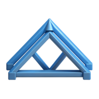 hypnotic playful impressionist Flat color blueprint of a roof truss. Geometric, minimal with Scalable Design. crisp png