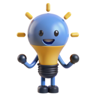 picturesque gothic Lightbulb character with glowing filament. Clean lines, symmetrical, flat color with Scalable Design. crisp png