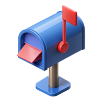 stunning melancholic geometric Isometric mailbox with clean lines and a red flag with Scalable Design. expertly shot png