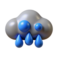 wonderful ethereal avant-garde Cloud character with raindrops, flat grey and blue, crisp edges with Scalable Design. handcrafted png