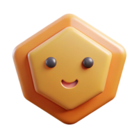 majestic tranquil traditional Hexagonal character with a small, triangular nose. Clean lines, crisp edges, flat color with Scalable Design. sharp png