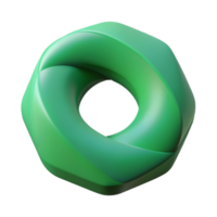 notable contemporary Geometric torus with a single-weight stroke. Green flat color, clean lines. with Scalable Design. flawless png