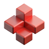 wonderful harmonious bohemian Symmetrical isometric cross with sharp edges and a red color with Scalable Design. museum quality png