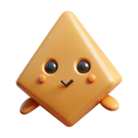 gorgeous joyful art deco Downward-pointing triangle character with a simple face. Minimal design, single-weight stroke with Scalable Design. museum quality png