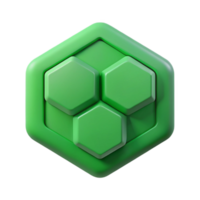 harmonioso fascinante hexágono personagem com seis igual lados. mínimo projeto, plano verde cor com escalável Projeto. fresco png