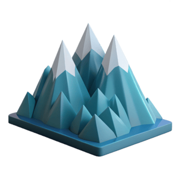 vibrant inoubliable géométrique le rendu de une Montagne gamme. plat couleur, avec évolutif conception. png