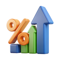 wonderful celebrated Upward trending arrow with percentage labels. Clean lines, flat color, minimal design with Scalable Design. png