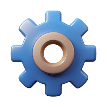 espetacular negrito rústico engrenagem personagem com seis simétrico dentes. fresco arestas, escalável, plano cor com escalável Projeto. detalhado png