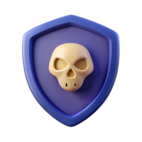 mysterious elegant Shield-shaped badge with a simple, symmetrical skull. Clean lines, flat color, with Scalable Design. handcrafted png
