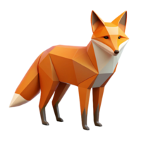 gorgeous distinctive Minimal geometric fox with clean lines and flat orange color with Scalable Design. png