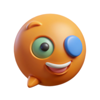 timeless contemporary Speech bubble character with winking eye. Flat color, minimal, with Scalable Design. fine detail png