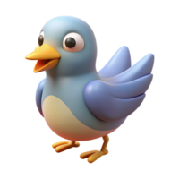 melancholic glorious Bird character with simple wings and beak. Crisp edges, minimal design, flat color with Scalable Design. authentic png