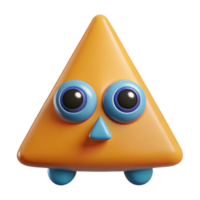 magnificent geometric Triangular character with two circular eyes. Flat color, crisp edges, symmetrical with Scalable Design. expertly shot png