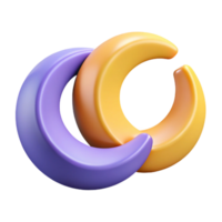 nostalgic dazzling Interlocking crescent shapes, single-weight stroke, flat color with Scalable Design. flawless png