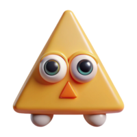 gorgeous memorable Triangular character with two circular eyes. Flat color, crisp edges, symmetrical with Scalable Design. png