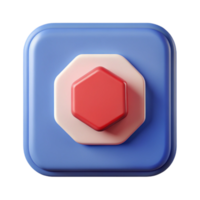 wonderful rare Stop button icon in a square shape. Flat color, scalable, single-weight stroke with Scalable Design. png
