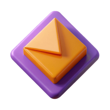 magnificent acclaimed Geometric orange triangle overlapping a purple square. Crisp edges, flat color with Scalable Design. png