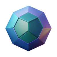 vibrant avant-garde Isometric drawing of a dodecahedron. Symmetrical, minimal, flat color with Scalable Design. precision png