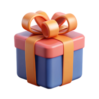 wonderful energetic retro Gift box with ribbon. Flat color, clean lines, symmetrical with Scalable Design. gallery standard png