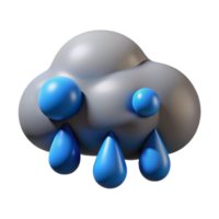 nostalgic extraordinary Cloud character with raindrops, flat grey and blue, crisp edges with Scalable Design. fine detail png