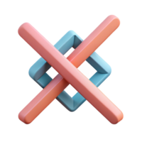 radiante vitoriano abstrato composição do dois interseção linhas. mínimo, plano cor, fresco arestas com escalável Projeto. afiado png