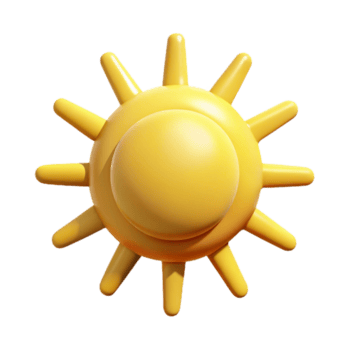 tranquilo deslumbrante uma plano cor amarelo Sol com oito raios. limpar \ limpo linhas, fresco arestas com escalável Projeto. magistralmente capturado png