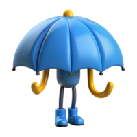reflective spectacular Umbrella character with a curved handle. Clean lines, solid colors, with Scalable Design. 4K png