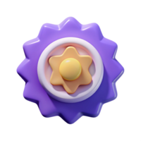 pristine whimsical tropical Scalloped edge badge, simple flower icon. Clean lines, flat color, with Scalable Design. fine detail png