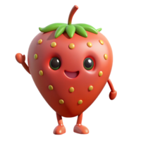 nostalgic gorgeous Strawberry character with simple seeds. Clean lines, flat color, with Scalable Design. handcrafted png