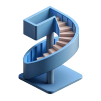 distinctive modern Geometric isometric spiral staircase. Flat color, clean lines with Scalable Design. elite png