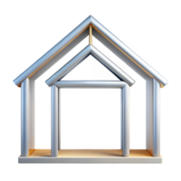 vibrant surreal Clean lines drawing of a house frame. Scalable, geometric design with Scalable Design. authentic png
