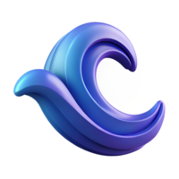 picturesque minimalist Stylized wave with a curved line. Clean lines, flat color, with Scalable Design. professional png